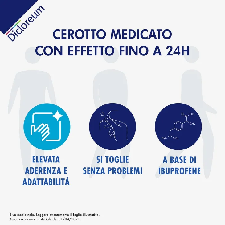 Dicloreum Unidie 136 mg 24H - 8 cerotti