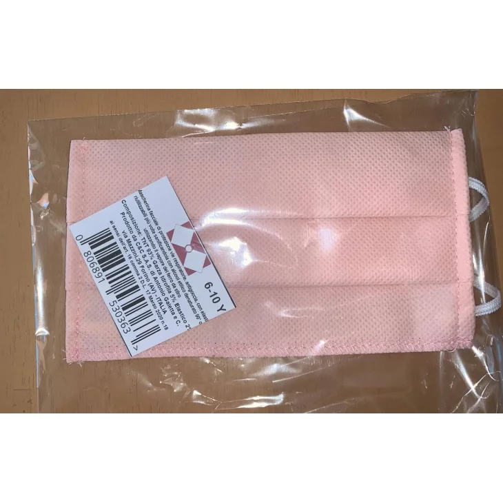 Mascherina Bimbo in TNT Colore Rosa Anni 6-10
