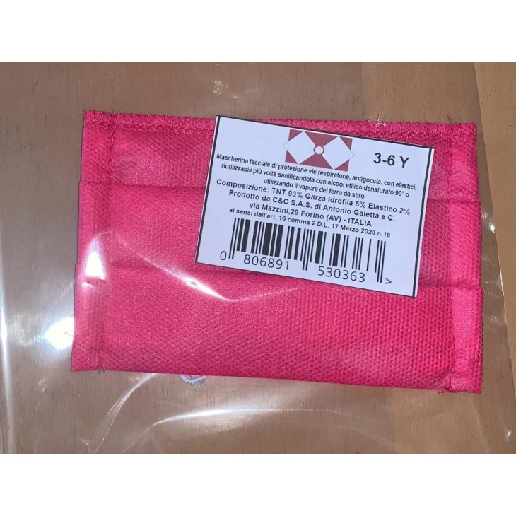 Mascherina Bimbo in TNT Colore Fucsia Anni 3-6