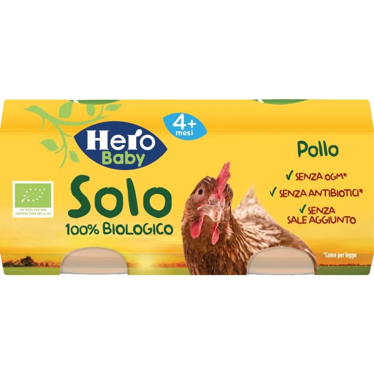 Hero Baby Solo Omogeneizzato Biologico Pollo 2x80 gr