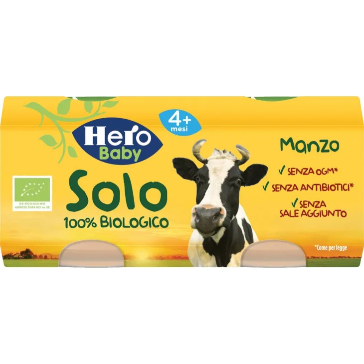 Hero Baby Solo Omogeneizzato Biologico Manzo 2x80 gr
