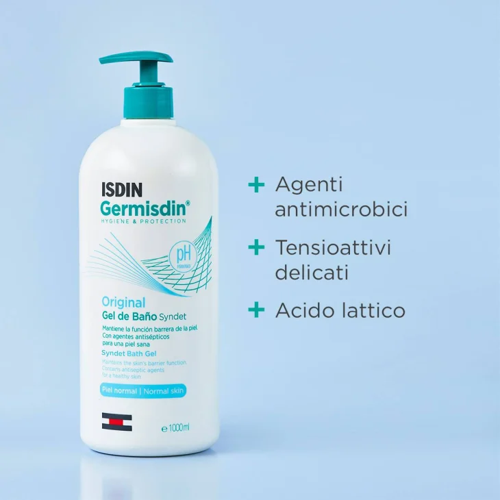 Isdin Germisdin Original Gel Detergente Senza Sapone Pelli Normali 1 Litro