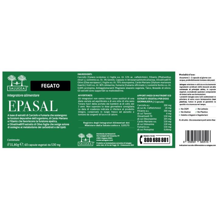 Salugea Epasal Integratore Depurativo Fegato 60 capsule