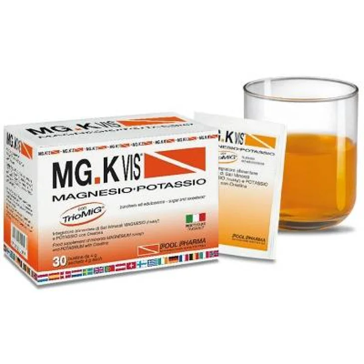 MGK Vis Magnesio e Potassio Integratore Idrosalinico Gusto Arancia 30 Bustine