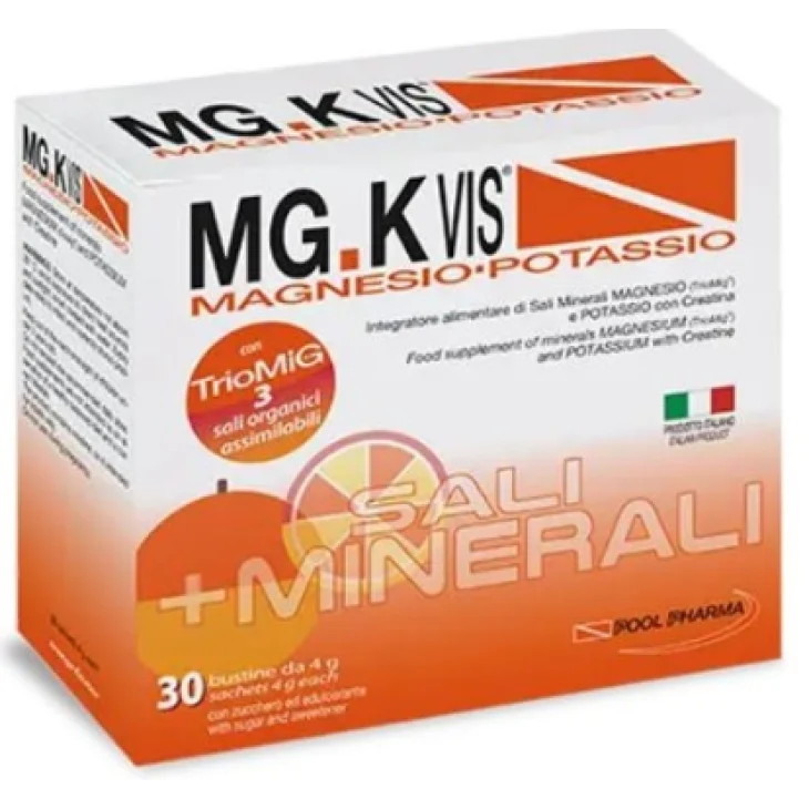 MGK Vis Magnesio e Potassio Integratore Idrosalinico Gusto Arancia 30 Bustine