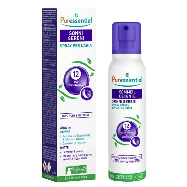 Puressentiel Spray per Aria Sonni Sereni 12 Oli Essenziali 200 ml