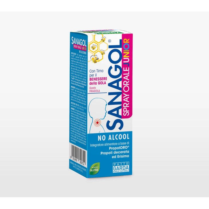 Sanagol Spray Orale Propoli Junior Benessere Gola Gusto Fragola 20 ml