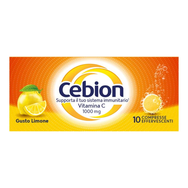 Cebion 1 g - 10 Compresse Effervescenti Integratore di Vitamina C Gusto Limone Cebion 1 g - 10 Compresse Effervescenti Integratore di Vitamina C Gusto Limone