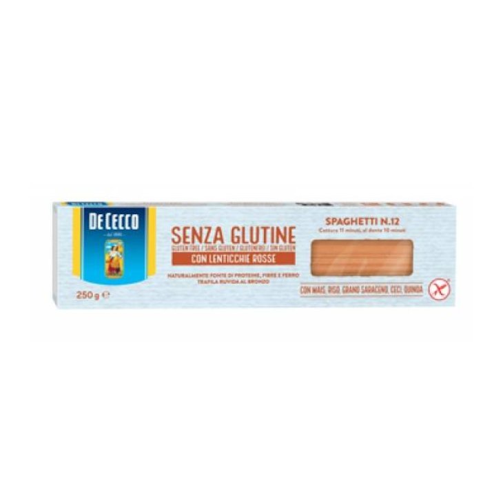 De Cecco Senza Glutine Spaghetti Con Lenticchie Rosse N.12 250 gr