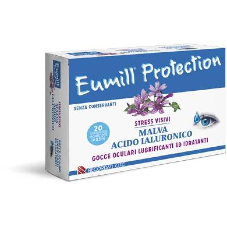 Eumill Protection Gocce Oculari Lubrificanti e Idratanti 20 Flaconcini Monodose 0,5 ml