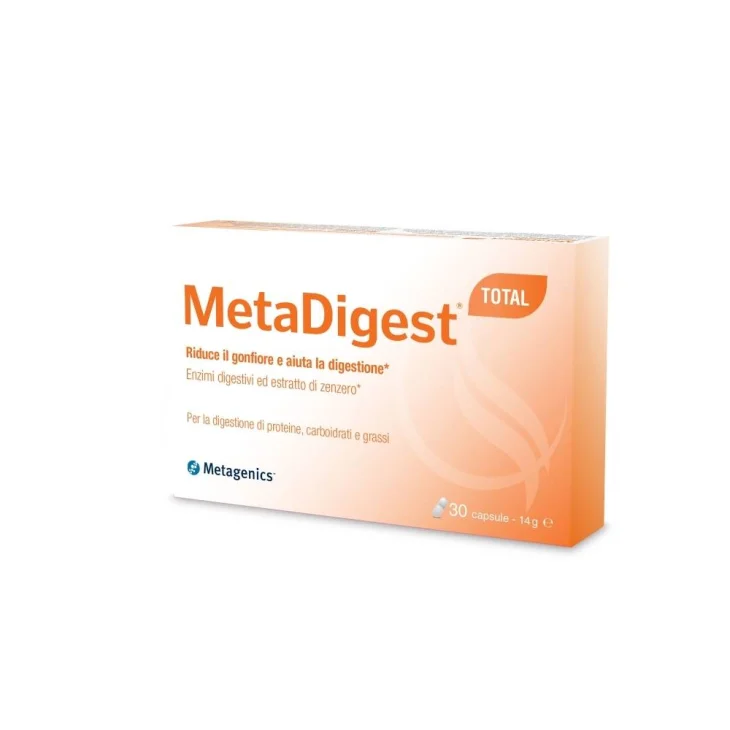 Metagenics Metadigest Total Integratore di Enzimi per la Digestione 30 capsule