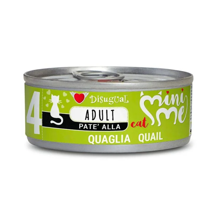 Disugual Mini Me Patè Cibo umido per gatti adulti gusto quaglia 85 g