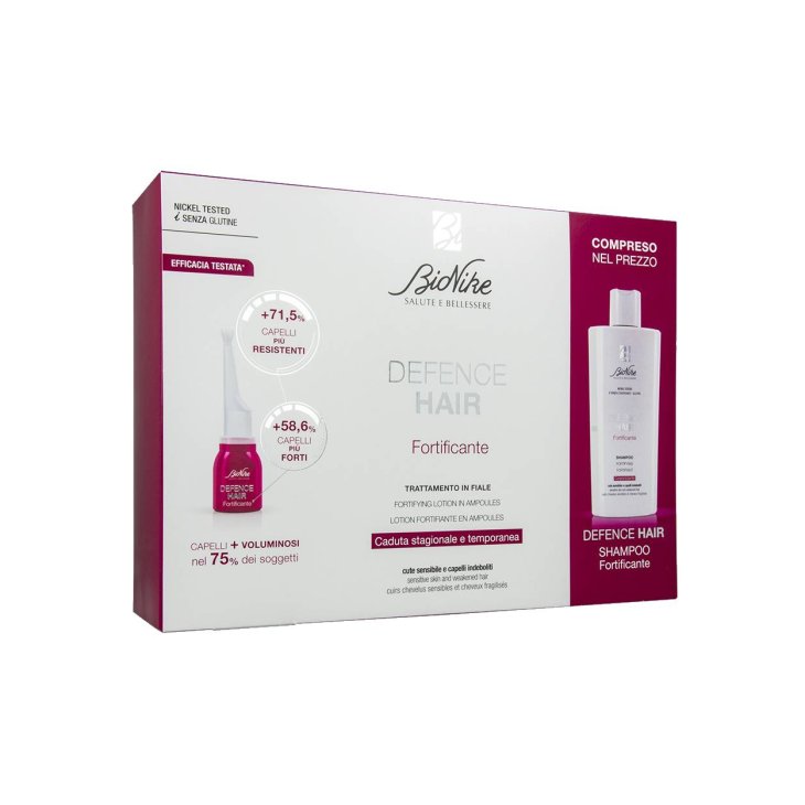BioNike Defence Hair Trattamento in fiale ridensificante 21 fiale + Shampoo fortificante da 200 ml