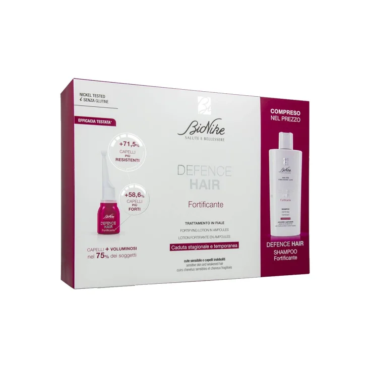 BioNike Defence Hair Trattamento in fiale ridensificante 21 fiale + Shampoo fortificante da 200 ml