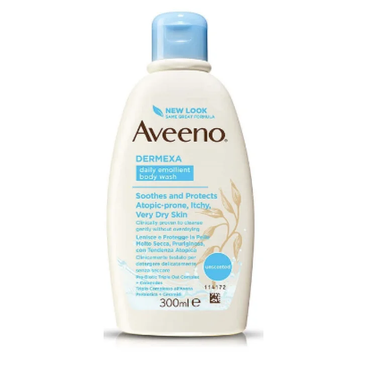 Aveeno Bagno Doccia Emolliente Bagnoschiuma Dermexa Uso Quotidiano Emolliente Pelli Sensibili 300 ml