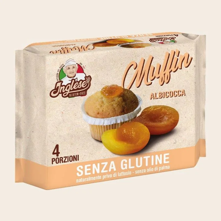 Inglese Muffin Albicocca Prodotto senza glutine e lattosio 4 Monoporzioni