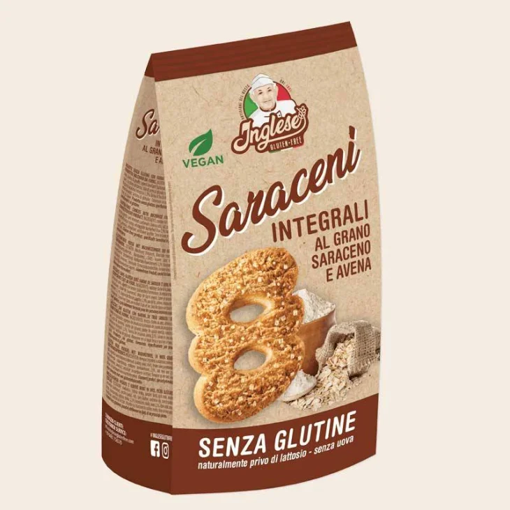 Inglese Saraceni Biscotti integrali al grano saraceno e avena senza glutine 300 g