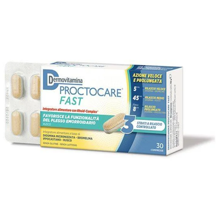 Dermovitamina Proctocare Fast Integratore per Emorroidi 30 compresse