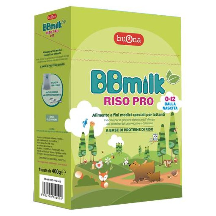 BBMilk 0-12 Riso Pro Alimento Speciale in Polvere a Base di Proteine di Riso 400 gr