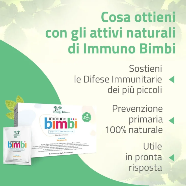 Salugea Immuno Bimbi Integratore Alimentare per il Sistema Immunitario 30 bustine