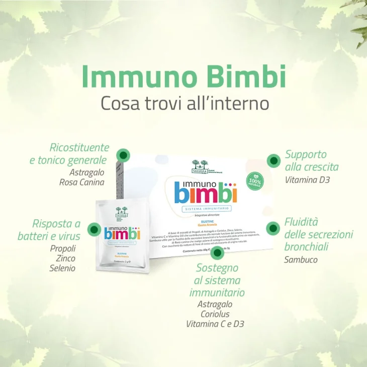 Salugea Immuno Bimbi Integratore Alimentare per il Sistema Immunitario 30 bustine