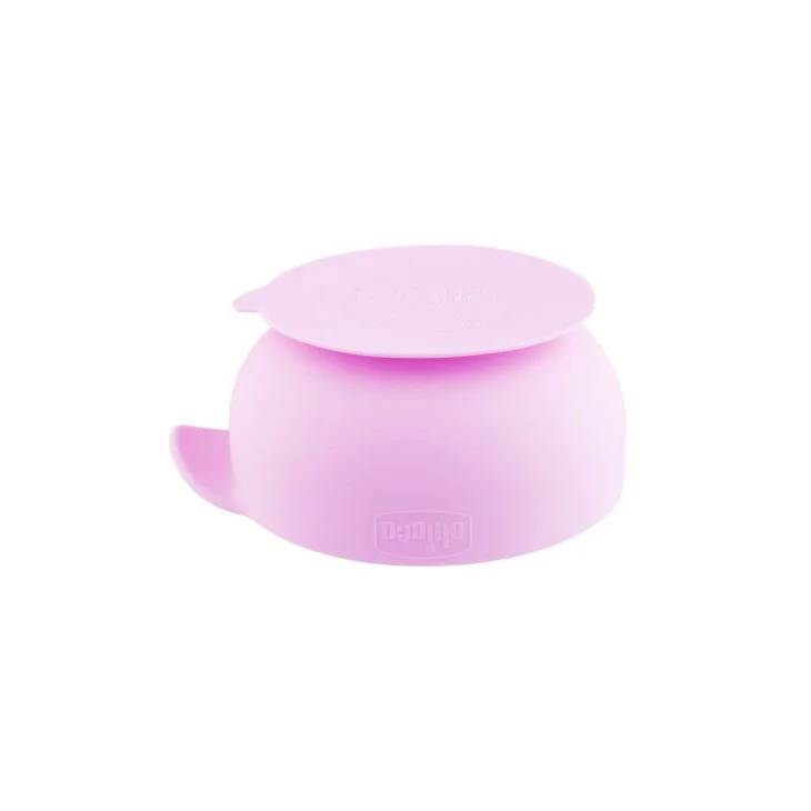 Chicco Easy Bowl Ciotola in Silicone con Ventosa Rosa 6m+