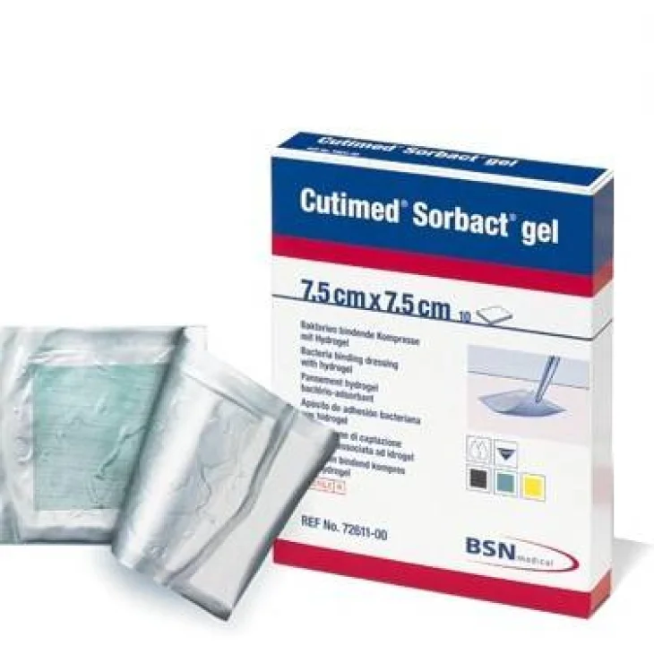 BSN Medical Cutimed Sorbact Gel Medicazione a Captazione Batterica 7.5x7.5 cm 10 cerotti