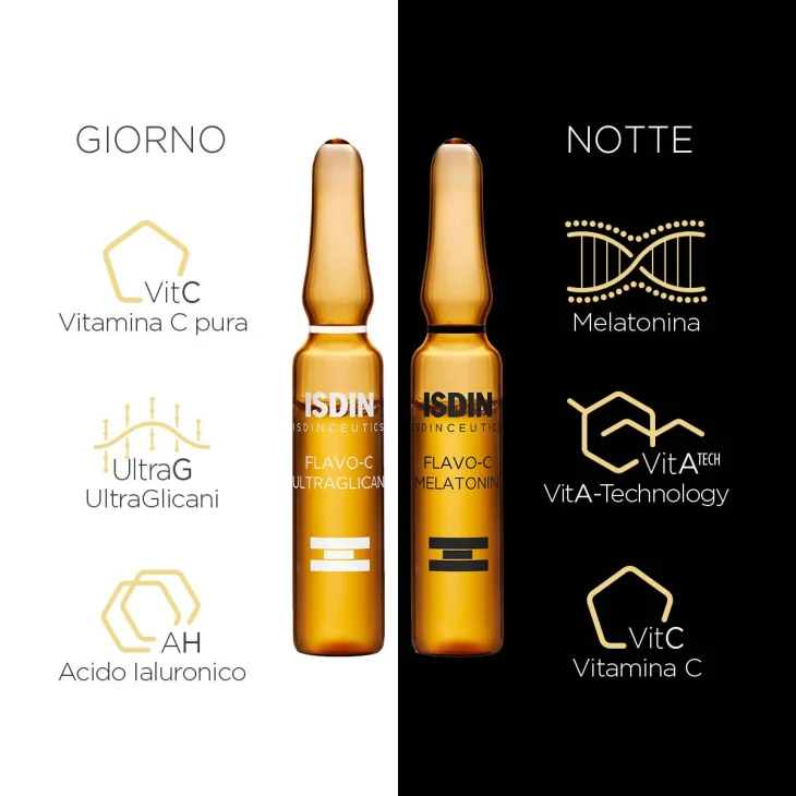 Isdin Isdinceutics Flavo C Melatonin & Ultraglican Siero 20 fiale Antiage