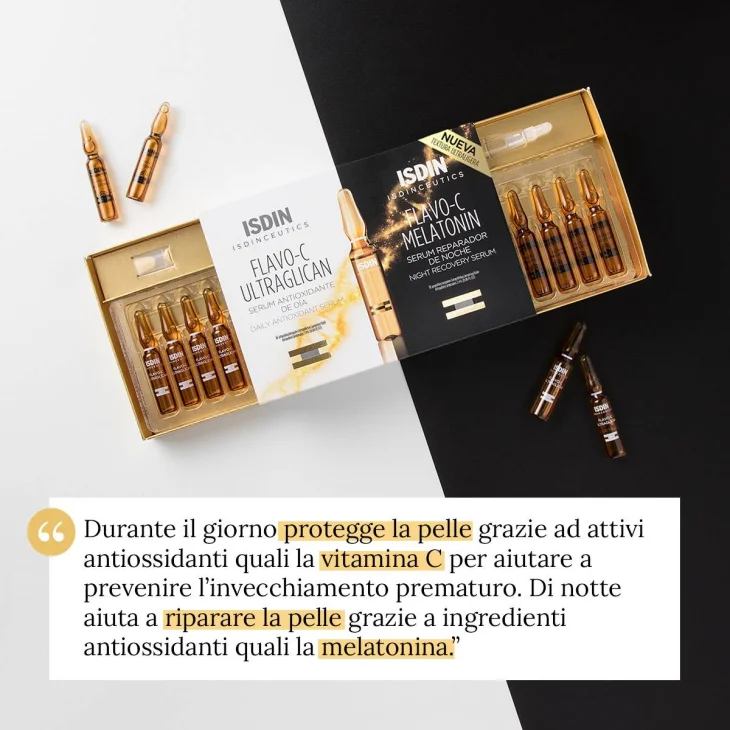 Isdin Isdinceutics Flavo C Melatonin & Ultraglican Siero 20 fiale Antiage