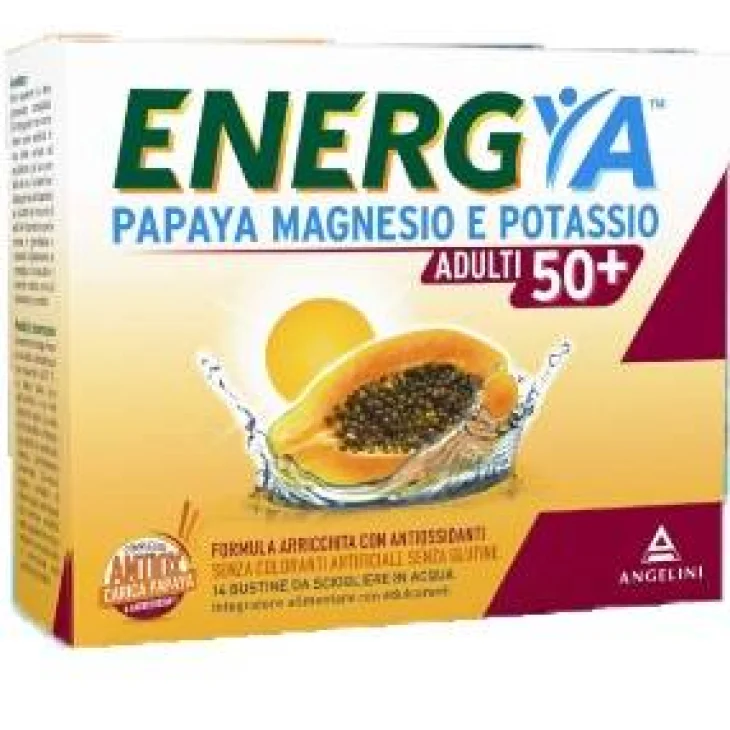 Angelini Energya Papaya Magnesio e Potassio Adulti 50+ 14 bustine