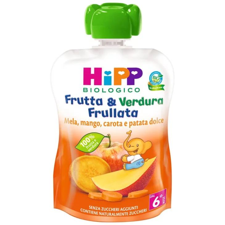 Hipp Bio Frutta&Verdura Frullata Mela Mango Carota e Patata Dolce 90 g