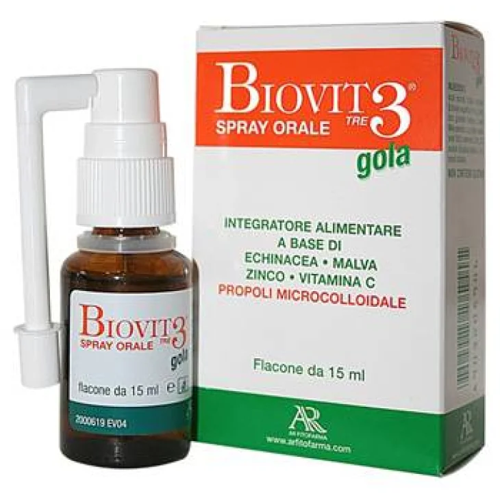 Biovit 3 Gola Spray Orale per il Benessere della Gola 15 ml