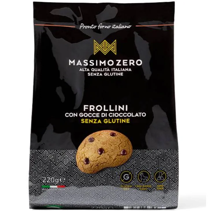 Massimo Zero Frollini con Gocce di Cioccolato Senza Glutine 220 gr