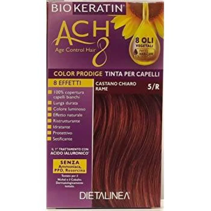 Biokeratin ACH8 Tinta Vegetale per Capelli Colore 5/R Castano Chiaro Rame