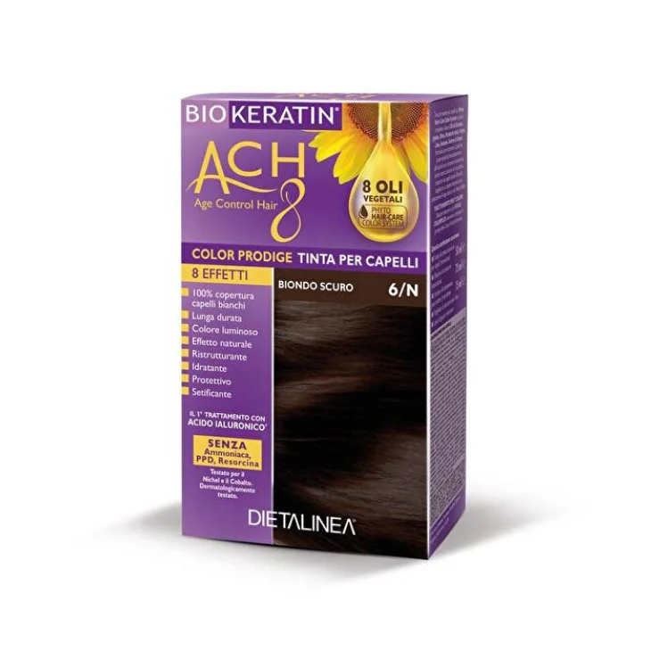 Biokeratin ACH8 Tinta Vegetale per Capelli Colore 6/N Biondo Scuro