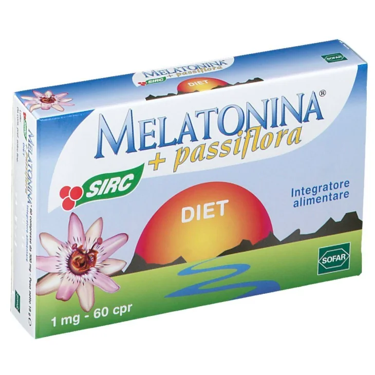 Sofar Melatonina Diet + Passiflora Integratore per il Sonno 60 compresse