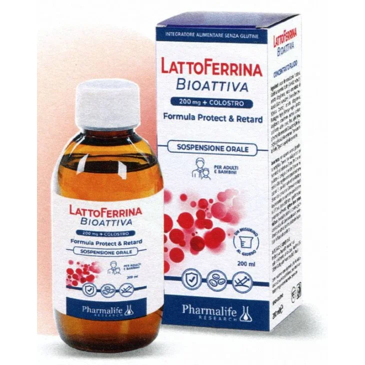 Pharmalife Research Lattoferrina bioattiva in sciroppo per adulti e bambini 200 ml