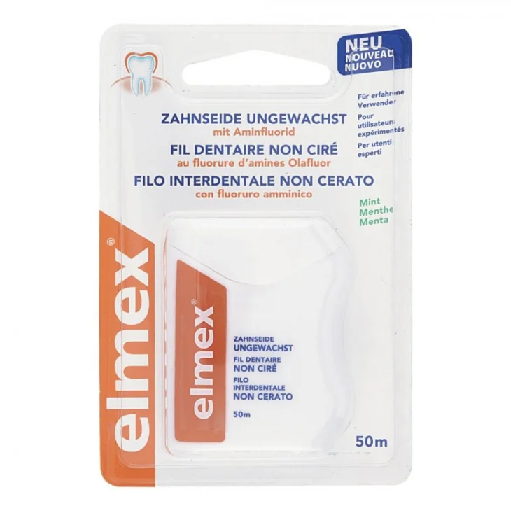 Elmex Filo Interdentale Non Cerato con Fluoruro Amminico 50 m