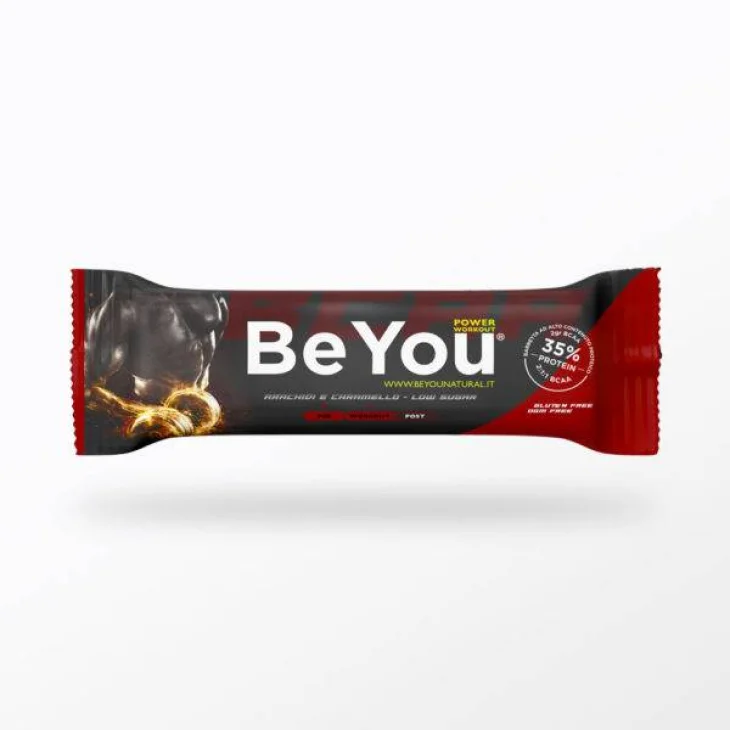 BeYou Sport Power Workout + 2g di BCAA Barretta Proteica Gusto Arachidi e Caramello 45 g