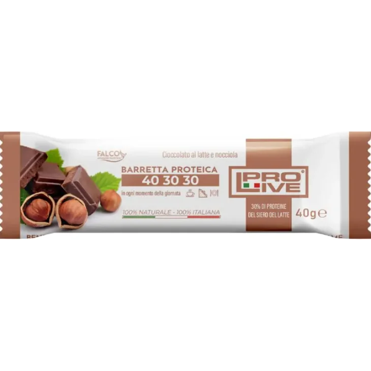 ProLive 40 30 30 Barretta proteica gusto cioccolato al latte e nocciola 40 g