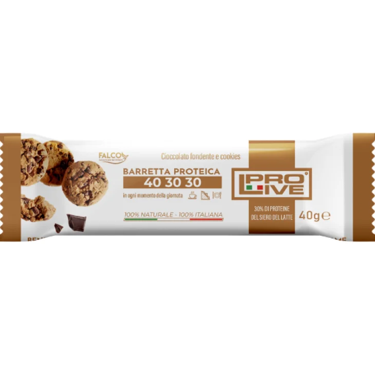ProLive 40 30 30 Barretta proteica gusto cioccolato fondente e cookies  40 g