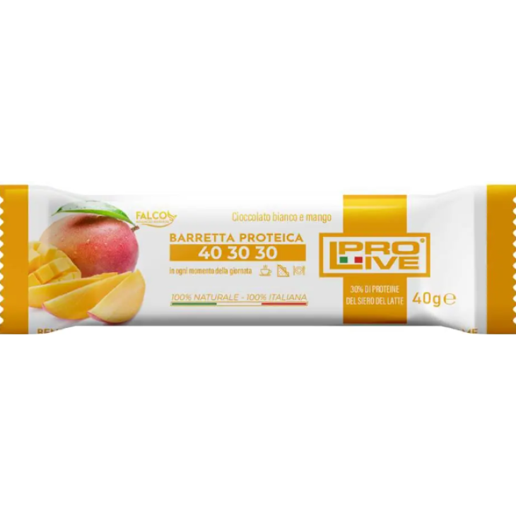 ProLive Barretta Proteica 40 30 30 Gusto Cioccolato Bianco e Mango 40 g