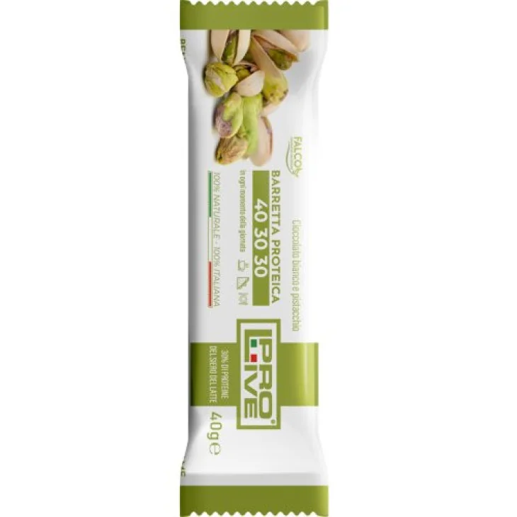 Prolive 40 30 30 Barretta Proteica Cioccolato Bianco E Pistacchio 40 G Prolive 40 30 30 Barretta Proteica Cioccolato Bianco E Pistacchio 40 G