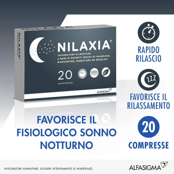 Nilaxia Integratore per Favorire il Sonno 20 compresse