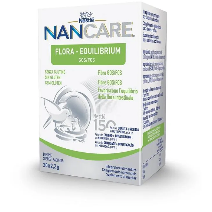 Nestlè Nancare Flora Equilibrium Integratore Benessere Intestinale per Lattanti e Bambini 20 bustine