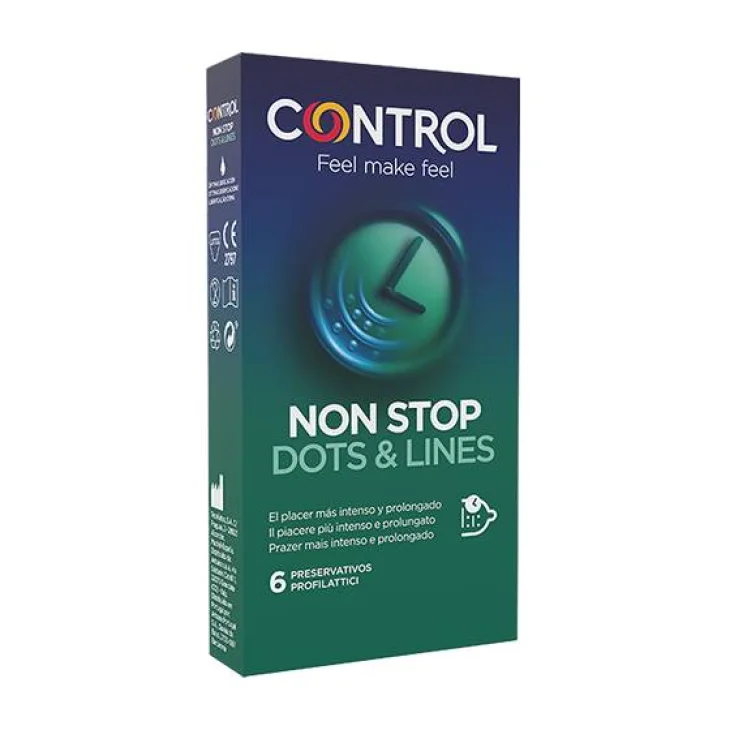 Control Non Stop Dots & Lines Preservativi 6 pezzi