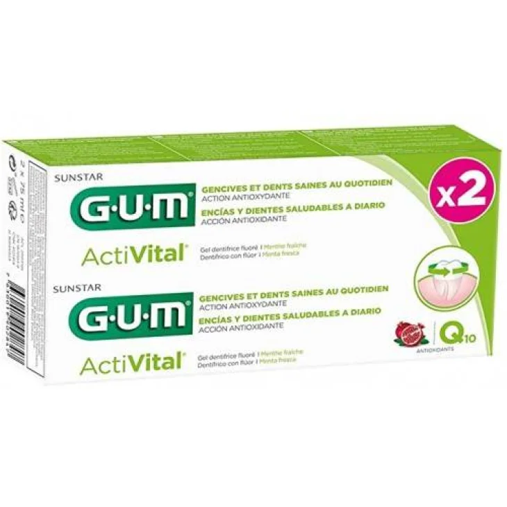 Sunstar Gum Activital Dentifricio 2 tubetti da 75 ml + 75 ml