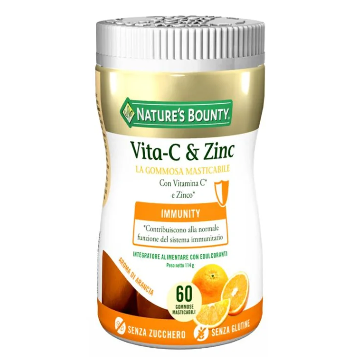 Nature's Bounty Vita C& Zinco Integratore di Vitamina C e Zinco 60  gommose masticabili
