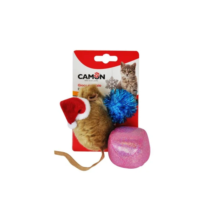 Camon Topino con Pallina Gioco di Natale per Gatti