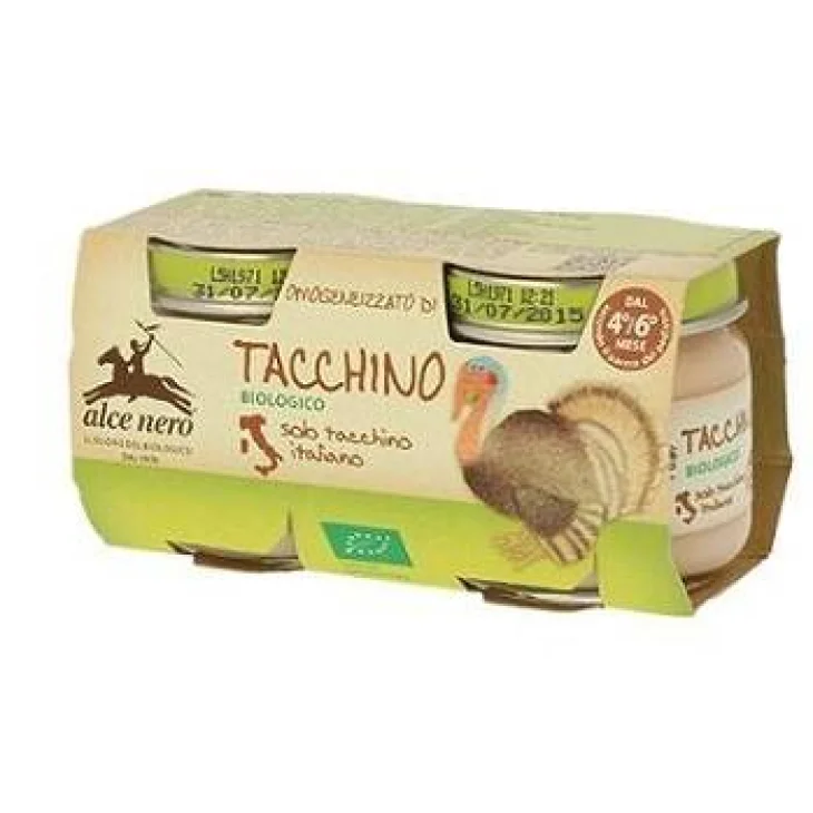 Alce Nero Baby Food Bio Omogeneizzato di Tacchino 2 x 80 g